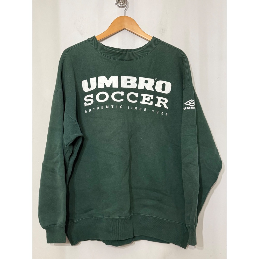 Vintage Umbro Soccer Crewneck Sweatshirt Mens XL Green Graphic Pullover Logo